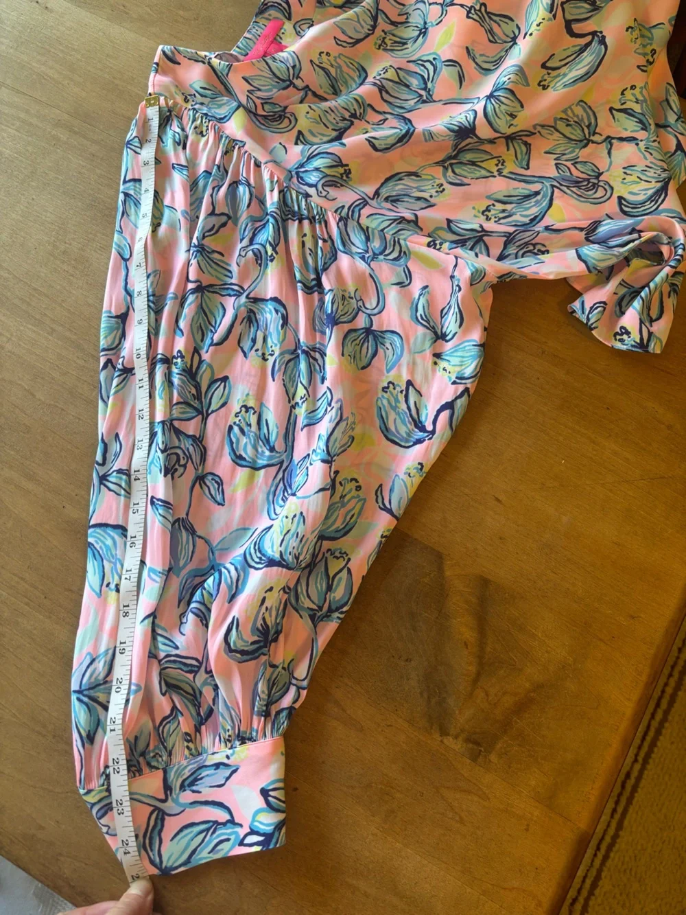 Lilly Pulitzer Pink, Blue & Yellow Abstract Floral Top Vacation Resort Coastal